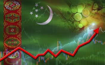 Turkmenistan economic growth on financial graph. Turkmenistan financial growth on market graph