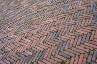Clinker paving in herringbone pattern, Netherlands