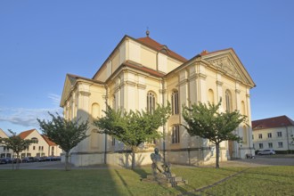 Baroque St Trinitatis Church built in 1696, sculpture, Zerbst, Fläming, Saxony-Anhalt, Germany