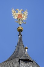 Arenberg Castle, 16th century Flemish Renaissance château showing Reichsadler, German Imperial