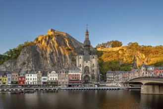 Citadel and 13th-century Gothic Collegiate Church of Notre Dame de Dinant in the city along the