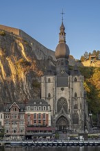 Citadel and 13th-century Gothic Collegiate Church of Notre Dame de Dinant in the city along the