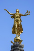 World War One monument showing Nike, Greek goddess of victory near church of Our Lady ten Poel at