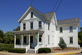 Wooden house with varanda, Belvidere, town in Warren County, New Jersey, USA
