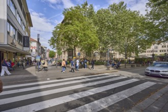 Pedestrian zone, street, square, pedestrian crossing, zebra crossing, general architecture,
