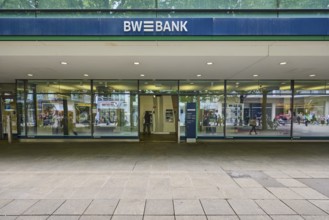Baden-Württembergische Bank, BW-Bank, pedestrian zone, building, facade, entrance area, shop