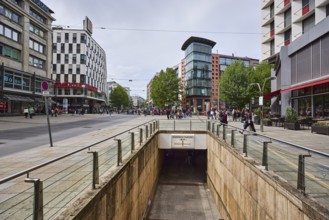 Rotebühlplatz underground station, city centre, street, general architecture, stainless steel