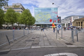 Art museum Stuttgart, modern architecture, Architekturbüro Hascher Jehle, pedestrian zone, general