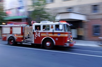 New York Fire Department in action, Movement, New York City, USA