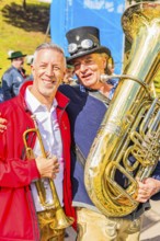 The musicians Roland Schleifer and Günter Höchtl from the music group Blechblosn, Wiesnwirte