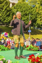 The Lord Mayor of the City of Munich Dieter horse-rider conducts the musicians of the Wiesnwirte