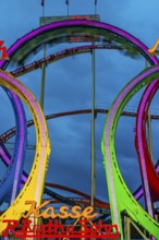 Oktoberfest attraction Olympia Fünfer Looping, Festwiese, Theresienwiese, Oktoberfest, Munich,