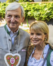 The actress Uschi Glas with her man Dieter Hermann, Oktoberfest, Munich, Upper Bavaria, Bavaria,