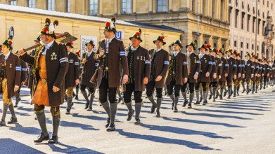 Historical group Schmied von Kochel from Munich, traditional traditional costume and marksmen