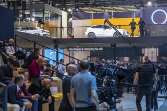 Volkswagen exhibition stand. IAA MOBILITY in Munich. The motor show presents itself as a holistic