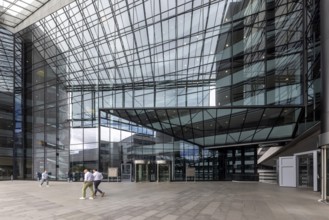 Landesbank Baden-Württemberg, LBBW. Exterior view with glass façade. Europaviertel Stuttgart,