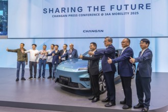 Exhibition stand of the Chinese manufacturer Changan. Model compact SUV Deepal S05. IAA MOBILITY in