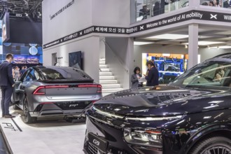 XPeng exhibition stand. IAA MOBILITY in Munich. The motor show presents itself as a holistic