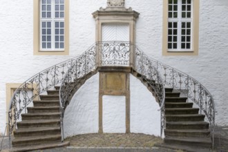 Staircase of the Villa Reni, also called Falkenhof, Rheine, Münsterland, North Rhine-Westphalia,