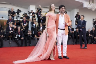 Venice, Italy - 2 September 2025: Natalia Ryumina and Edoardo Francia during the red carpet of - A