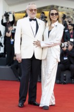 Venice, Italy - 2 September 2025: Jared Harris and Allegra Riggio during the red carpet of - A