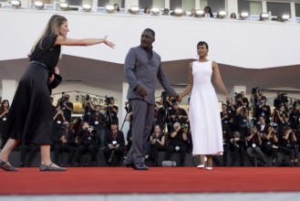 Venice, Italy - 2 September 2025: Idris Elba and Sabrina Dhowre Elba during the red carpet of - A
