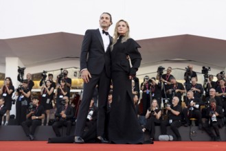 Venice, Italy - 2 September 2025: Rory St. Clair Gainer, Rebecca Ferguson during the Red Carpet of