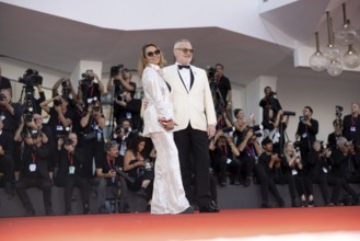 Venice, Italy - 2 September 2025: Jared Harris, Allegra Riggio during the Red Carpet of - A house