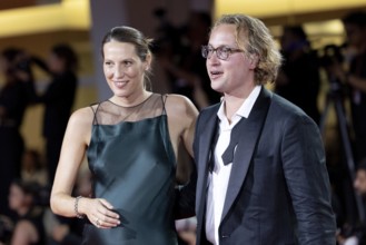 Venice, Italy - 3 September 2025: Ludovica Quaratesi Schnabel and Olmo Schnabel during the Red