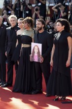 Venice, Italy - 3 September 2025: Joaquin Phoenix, Rooney Mara, Kaouther Ben Hania, Motaz Malhees,