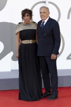 Venice, Italy - 3 September 2025: Kaouther Ben Hania and Alberto Barbera during the Red Carpet of -