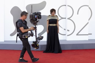 Venice, Italy - 3 September 2025: Kaouther Ben Hania during the red carpet of - The Voice Of Hind