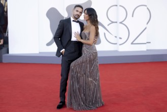 Venice, Italy - 3 September 2025: Pietro Tartaglione and Rosa Perrotta during the red carpet of -