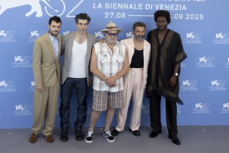Venice, Italy - 3 September 2025: Benjamin Clémentine, Louis Cancelmi, Julian Schnabel, Oscar