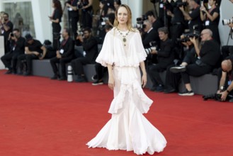 Venice, Italy - 3 September 2025: Fanni Wrochn during the red carpet of - Duse - during the 82nd