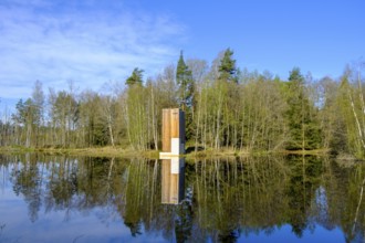 Chapel in the Heusterz, wayside chapel in the Waldnaabauen, Tirschenreuther Teiche, Waldnaabaue,