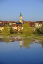 Old town centre of Tirschenreuth, at the Fischhof, Upper Palatinate, Bavaria, Germany