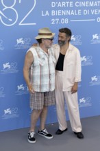 Venice, Italy - 3 September 2025: Julian Schnabel and Oscar Isaac during the Photo Call of - In the