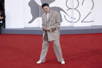 Venice, Italy - 3 September 2025: Edoardo Sorgente during the red carpet of - Duse - during the