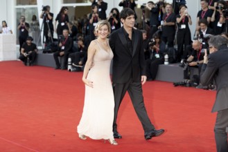 Venice, Italy - 3 September 2025: Valeria Bruni Tedeschi and Pietro Marcello during the Red Carpet