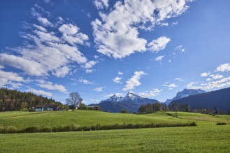 Landscape photography, mountain landscape, mountain Watzmann, Hochkalter, mountains, meadow,
