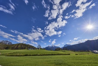 Landscape photography, mountain landscape, mountain Watzmann, Hochkalter, mountains, meadow,