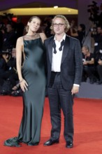 Venice, Italy - 3 September 2025: Ludovica Quaratesi Schnabel and Olmo Schnabel during the Red