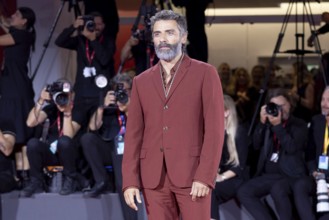 Venice, Italy - 3 September 2025: Oscar Isaac during the Red Carpet of - Cartier Glory To The