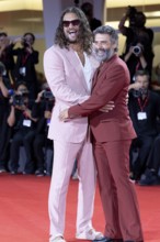 Venice, Italy - 3 September 2025: Jason Momoa and Oscar Isaac during the red carpet of - Cartier