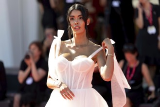 Venice, Italy - 3 September 2025: Ahlam El Brinis during the red carpet of - The Voice Of Hind