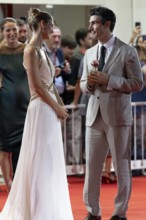 Venice, Italy - 3 September 2025: Louise Kugelberg and Louis Cancelmi during the red carpet of -