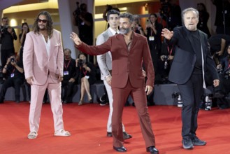 Venice, Italy - 3 September 2025: Jason Momoa, Louis Cancelmi, Oscar Isaac, Franco Nero and Duke