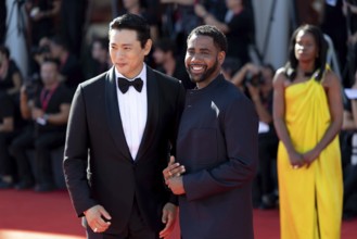 Venice, Italy - 3 September 2025: Teo Yoo, Jharrel Jerome during the Red Carpet of - The Voice Of