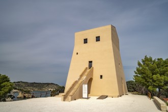 The Torre San Felice watchtower in Vieste, Gargano, Apulia, Italy